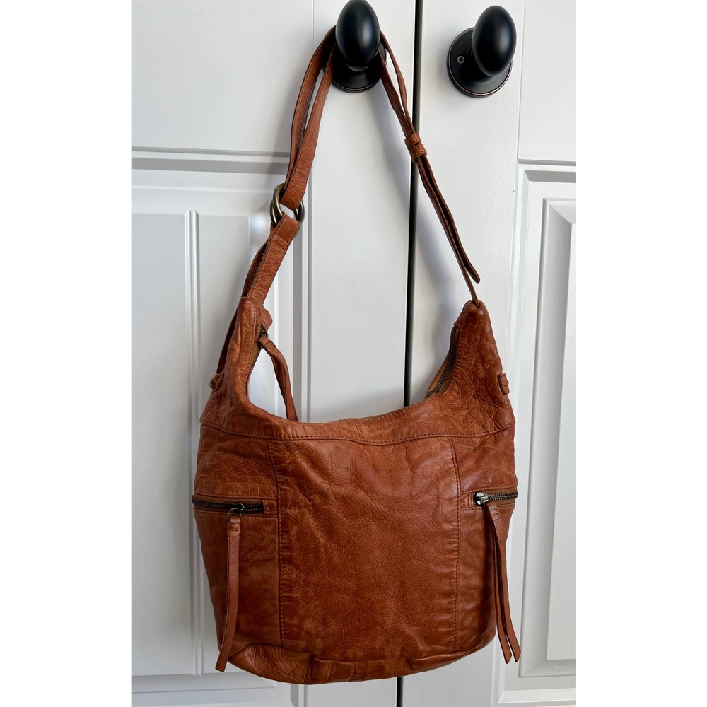 Frye and Co. Jolie Distressed Brown Leather Handbag